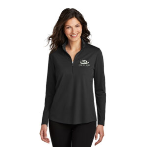 Virdi Eye Clinic Port Authority Ladies Dry Zone UV Micro-Mesh 1/4-Zip-Deep Black