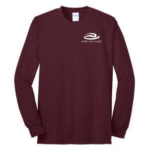 Virdi Eye Clinic Unisex Cotton Long Sleeve Tee-Maroon
