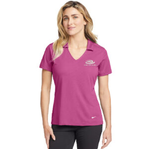 Virdi Eye Clinic Nike Golf Ladies Dri-FIT Vertical Mesh Polo-Pink Fire