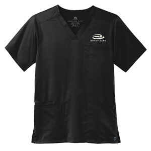 Virdi Eye Clinic WonderWink Men’s Premiere Flex V-Neck Top-Black