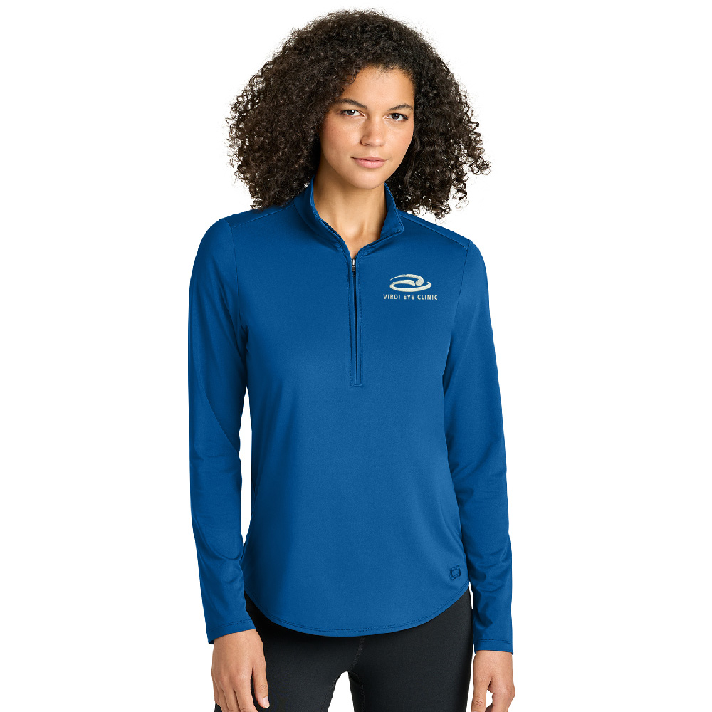 Virdi Eye Clinic OGIO Women’s Regain 1/2-Zip-Cobalt blue