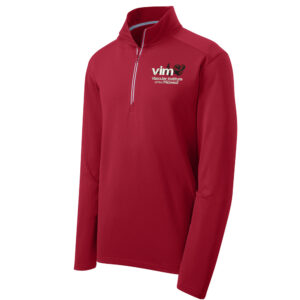 VIM Sport-Tek Sport-Wick Textured 1/4-Zip Pullover-Deep Red