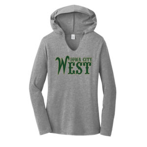 West BB District Made Ladies Perfect Tri Long Sleeve Hoodie-Grey Frost