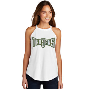 West BB District Made Ladies Perfect Tri Rocker Tank-White