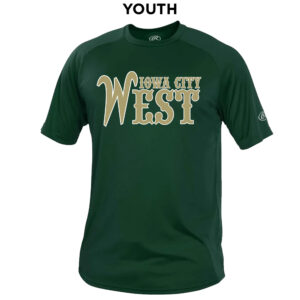 West BB Rawlings YOUTH Crew Neck Tech Tee-Dark Green