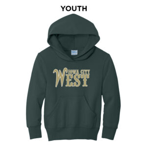 West BB Youth Fleece Hooded Sweatshirt-Dark Green