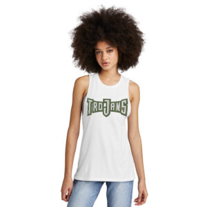 West BB District Women Perfect Triblend Muscle Tank-White
