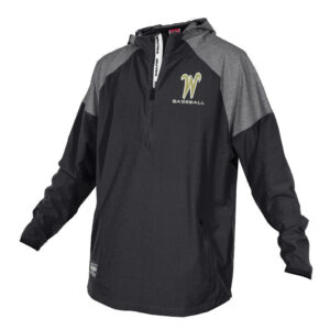 West BB Rawlings Colorsync Long Sleeve 1/2 zip hooded  BP Jacket-Black (L-2x)