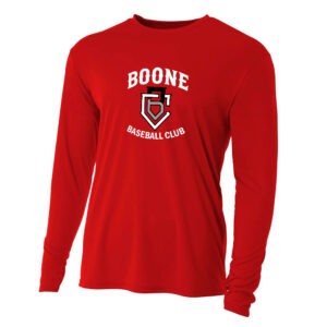 Boone BB Club Adult Cooling Performance long sleeve Crew Tee-Scarlet
