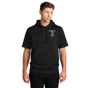 Boone BB Club Sport-Tek Sport-Wick Fleece Short Sleeve Hooded Pullover Men-Black
