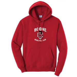 Boone BB Club Unisex Classic Core weight Cozy Pullover Hooded Sweatshirt-Red