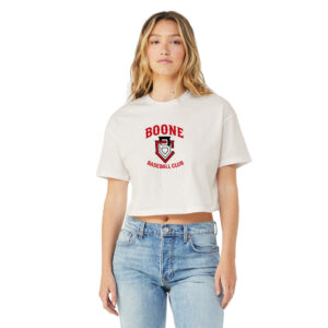 Boone BB Club BELLA and CANVAS Women’s Jersey Crop Tee-Vintage White