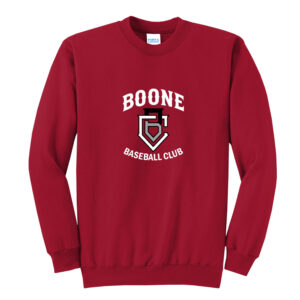 Boone BB Club Unisex Fleece Crewneck Sweatshirt-Red