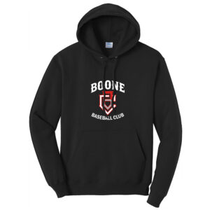 Boone BB Club Unisex Classic Core weight Cozy Pullover Hooded Sweatshirt-Black