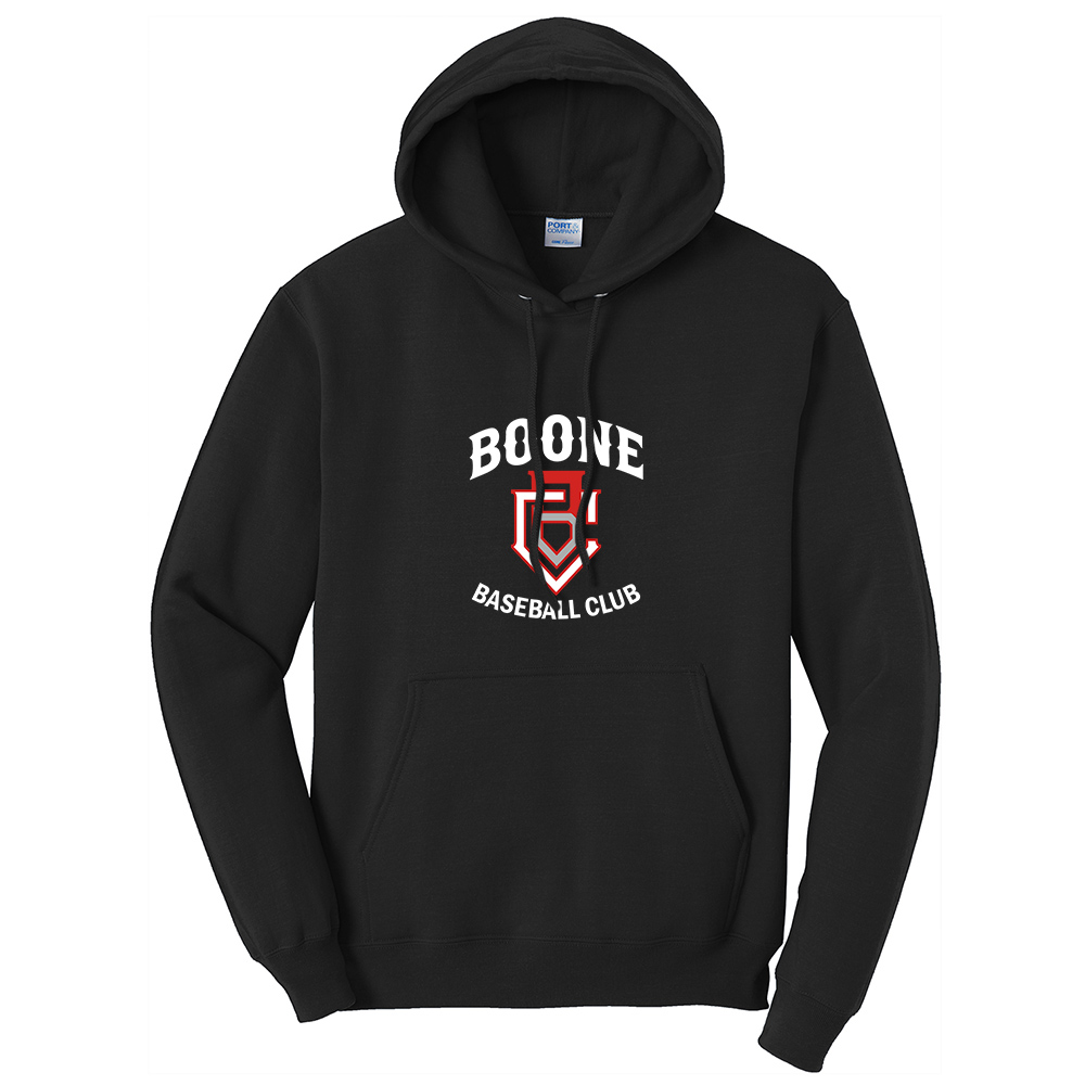 Boone BB Club Unisex Classic Core weight Cozy Pullover Hooded Sweatshirt-Black