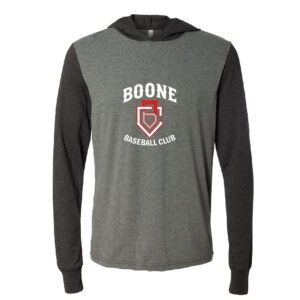 Boone BB Club Unisex 4.2 Oz. Long-Sleeve Jersey Hoodie-Heather Dark Grey (S, L, XL)