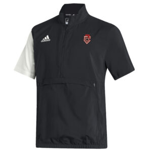 Boone BB Club Adidas STADIUM woven short sleeve 1/4 zip- Black/white (L, XL, 3x)