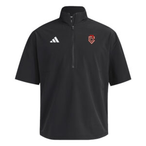 Boone BB Club Adidas 1/4 Zip woven short sleeve Training Jacket – Black