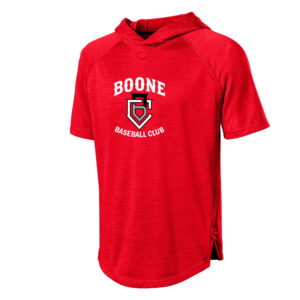 Boone BB Club Evoshield Adult Lightweight Short Sleeve  Baseball Training hoodie 2.0- SCARLET  Heather
