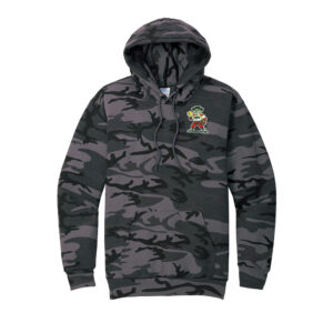 Boone SB Unisex Core Fleece Camo Pullover Hooded Sweatshirt-Black Heather Camo
