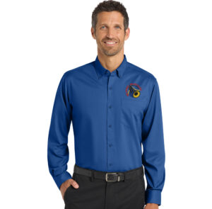 Big River Brass Band Port Authority SuperPro twill button down long sleeve shirt men-True Blue