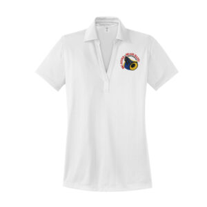 Big River Brass Band Port Authority Ladies Performance Fine Jacquard Polo-White