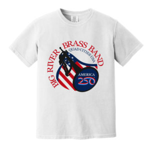 Big River Brass Band Unisex Comfort Colors Pigment Dyed Short Sleeve Shirt-White