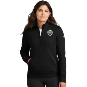 Boone VB Nike Ladies Club Fleece Sleeve Swoosh 1/2-Zip-Balck