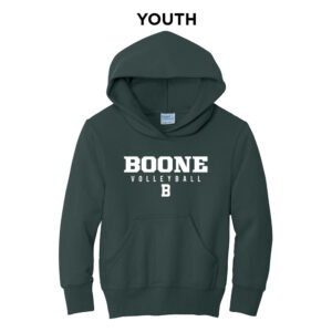Boone VB Youth Fleece Hooded Sweatshirt-Dark Green