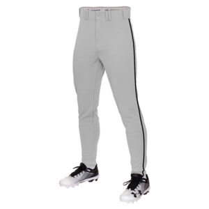 Clinton Baseball PG Alleson Adult CRUSH Tapered 14 oz 4-way stretch baseball pant with braid-Grey/Black