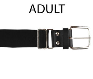Clinton Baseball PG Adult 1-1/2″ Leather Tab baseball Belt-Black