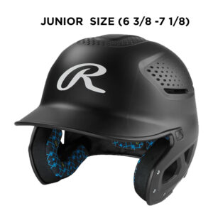 Clinton Baseball PG Rawlings  Matte BLACK RX2 SERIES  BATTING HELMET Junior  size (6 3/8 -7 1/8)