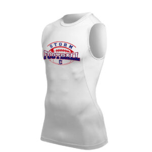 05. Camanche Football Lightning Compression Sleeveless Tee – White