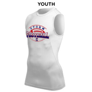 06. Camanche Football YOUTH Compression Sleeveless Tee – White