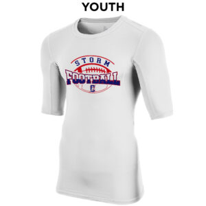 08. Camanche Football YOUTH Compression Short Sleeve Tee – White