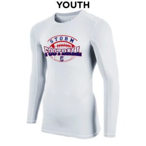 11. Camanche Football YOUTH Compression Long Sleeve Tee – White