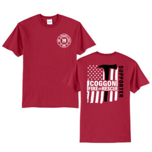 Coggon Fire Unisex Short Sleeve Tee-Red