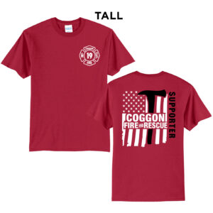 Coggon Fire Tall Short Sleeve Tee-Red