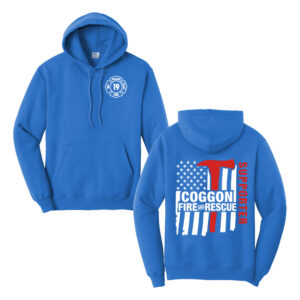 Coggon Fire Unisex Fleece Hooded Sweatshirt-Royal