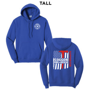 Coggon Fire Tall Fleece Hooded Sweatshirt-Royal