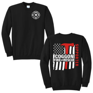 Coggon Fire Unisex Fleece Crewneck Sweatshirt-Black