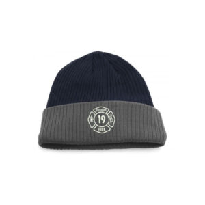 Coggon Fire Richardson Rib Knit Cuffed Beanie-Navy/Grey