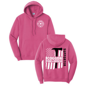 Coggon Fire Unisex Fleece Hooded Sweatshirt-Sangria