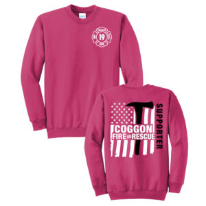 Coggon Fire Unisex Fleece Crewneck Sweatshirt-Sangria