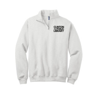 Clinton Public Library Jerzees NuBlend 1/4 Zip Cadet Collar Sweatshirt-Ash