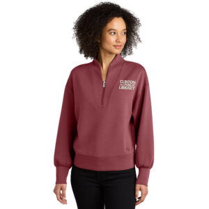 Clinton Public Library OGIO Women’s Transcend 1/4-Zip-Soft Ruby