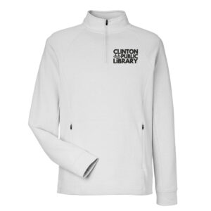 Clinton Public Library North End Men’s Rhythm Waffle Quarter-Zip Pullover-Platinum