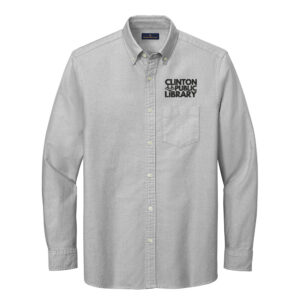 Clinton Public Library Brooks Brothers Men Casual Oxford Cloth Shirt-Windsory Grey