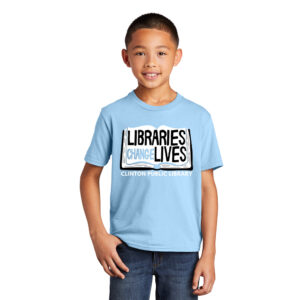 Clinton Public Library YOUTH Fan Favorite Cotton Short Sleeve Tee-Light Blue