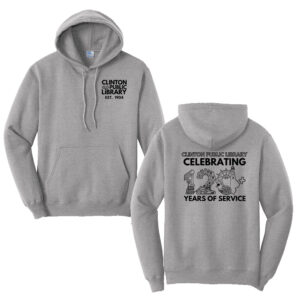 Clinton Public Library Unisex Fleece Hooded Sweatshirt-Athletic heather